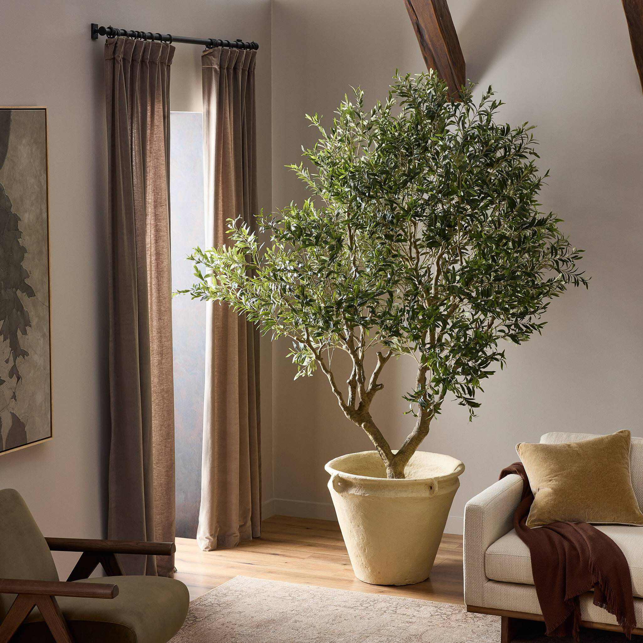 Primrue Faux Olive Tree Wide-Faux Olive Tree Wide-8' | Wayfair